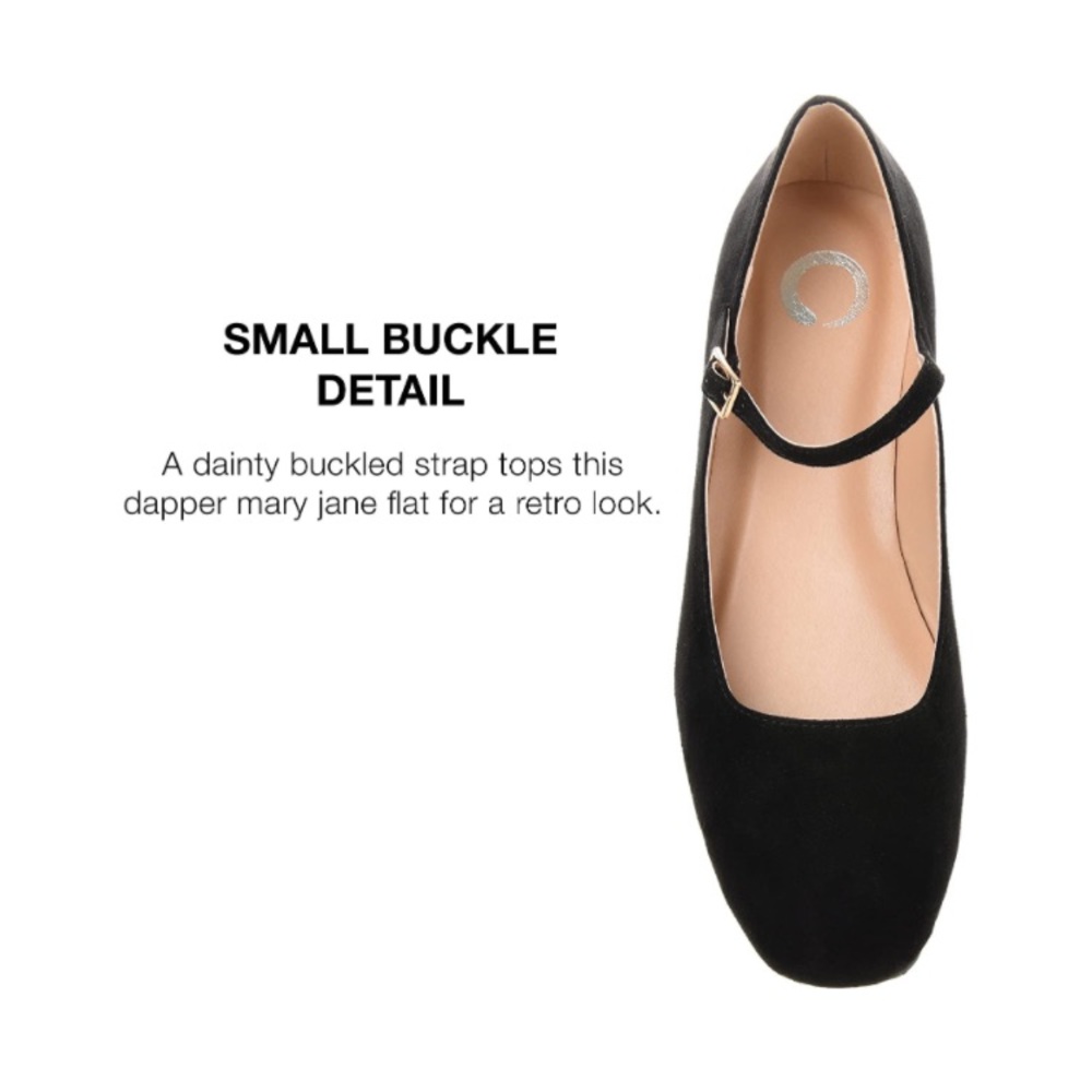 Journee Collection Womens Carrie Buckle Square Toe Mary Jane Flats - Picture 3 of 9